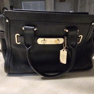 Used Leather black Coach Satchel